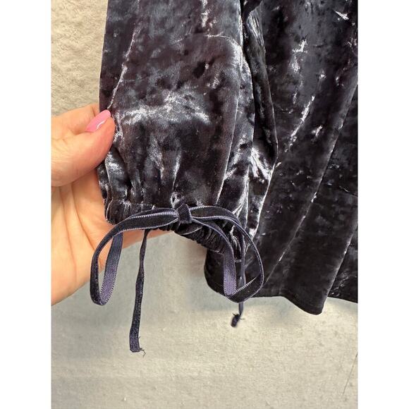 Crushed Velvet Off-Shoulder Peasant Top โ Fairygrunge Coquette S - Picture 2 of 9